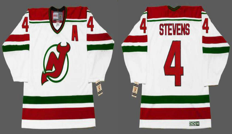 2019 Men New Jersey Devils 4 Stevens white CCM NHL jerseys